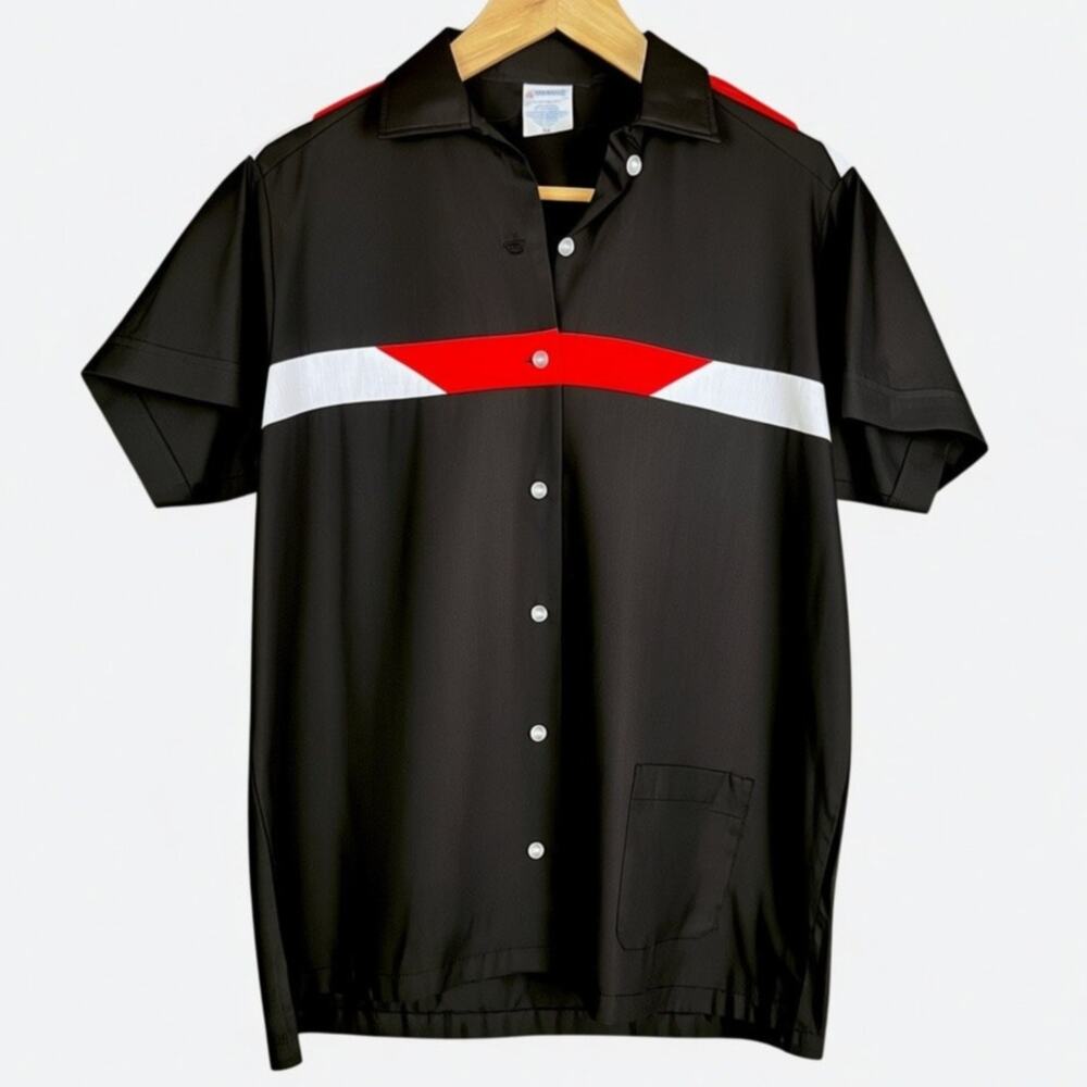 Hilton Bowling Rockabilly Button Up Shirt Men's Medium 38 Vintage 80s Blank